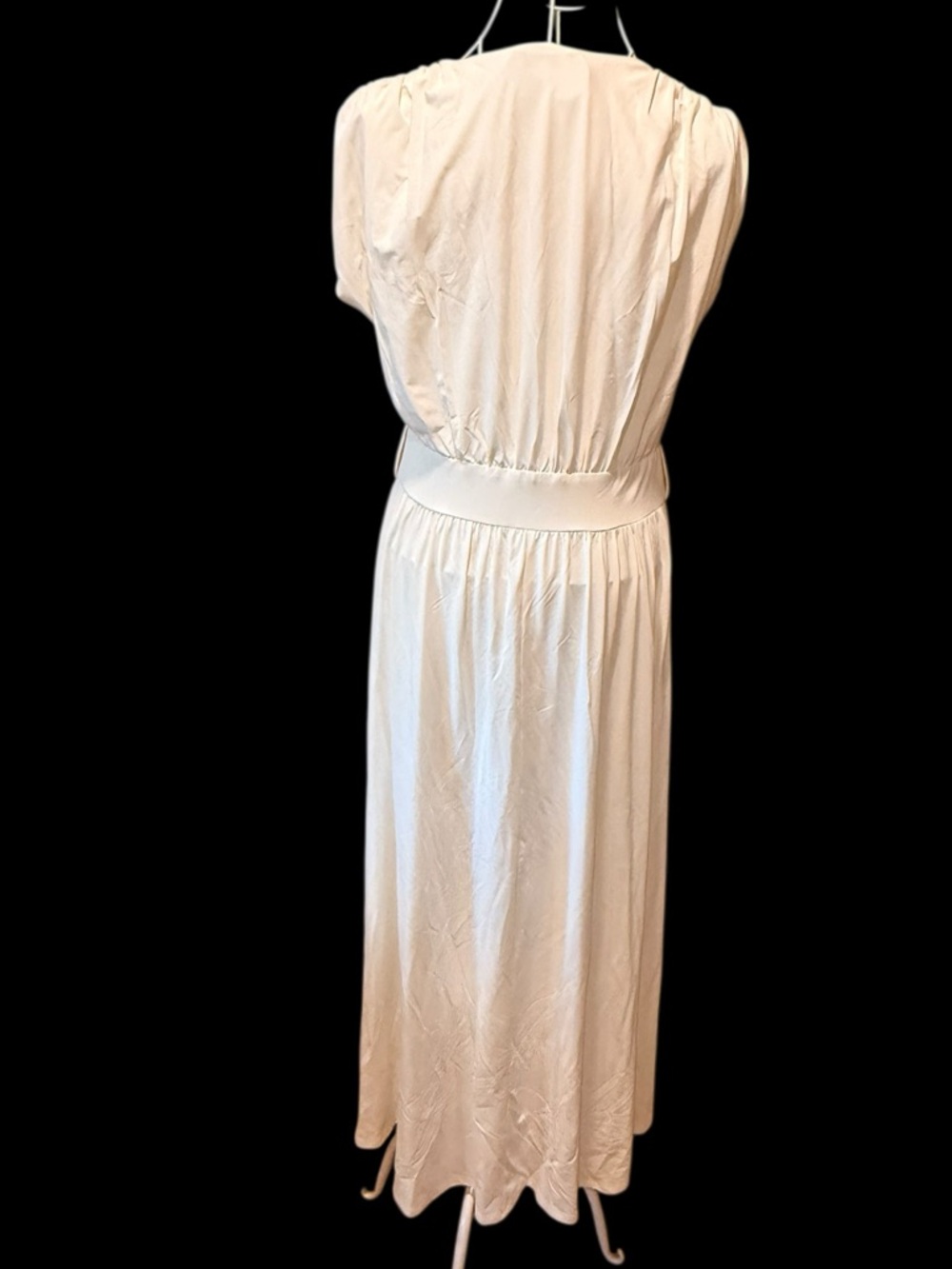 Du Paradis Anthropologie White Maxi Dress V-Neck Resort Rush M - Picture 3 of 6